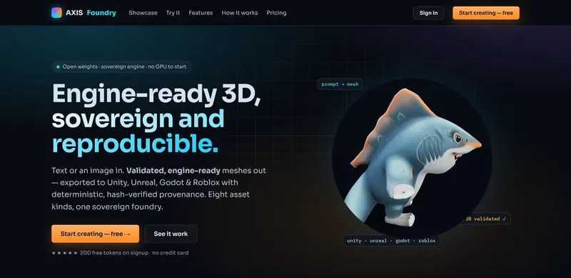 The AXIS Foundry homepage