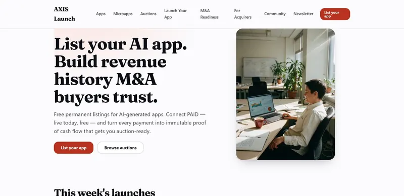 The AXIS Launch homepage